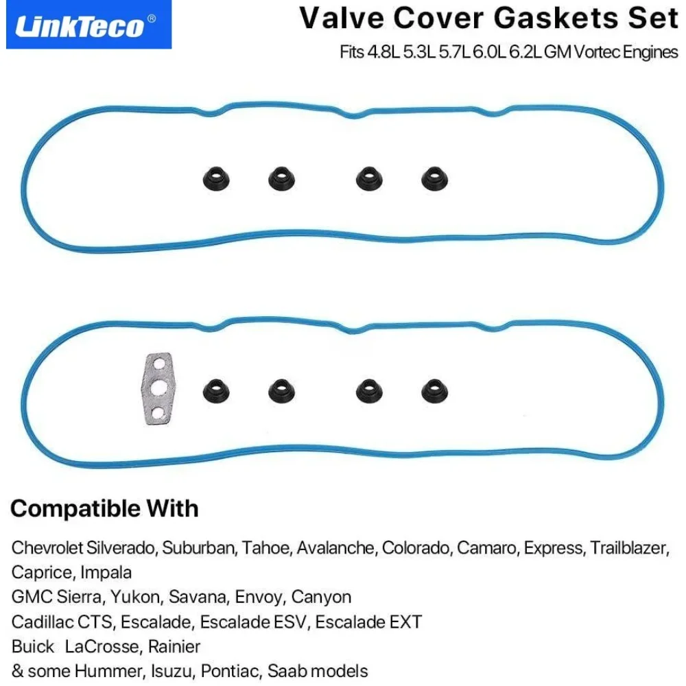 Engine Valve Cover Gasket Set for GMC Silverado Suburban Tahoe Trailblazer 12637683 VS50504R1 For Chevrolet EXPRESS CORVETTE BUS