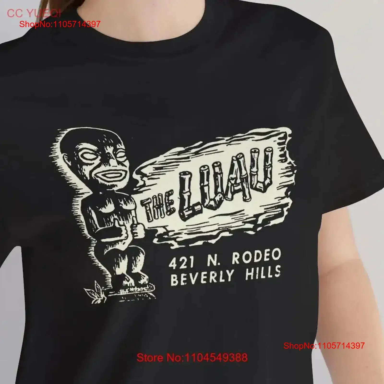 Luau Beverly Hills T Shirt Retro Throwback Old School Tiki Bar Restaurant Vintage Style vintage Washed Slightly Stretched