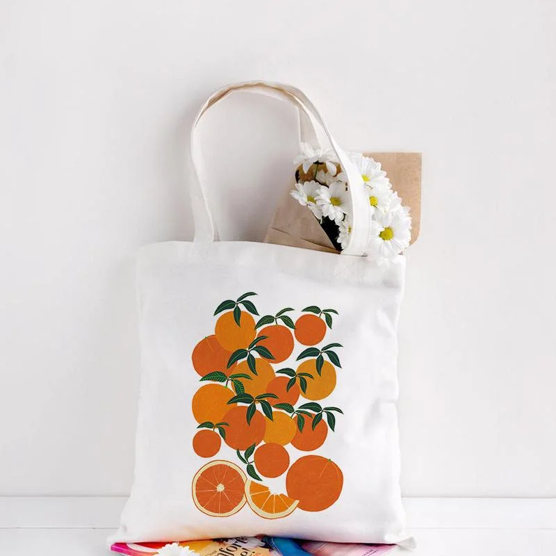 

Cute Avocado Lemon Orange Fruit Printing Tote Bags Women Y2K Travel Casual Shoulder Bag Foldable Reusable Eco Shopping Bag
