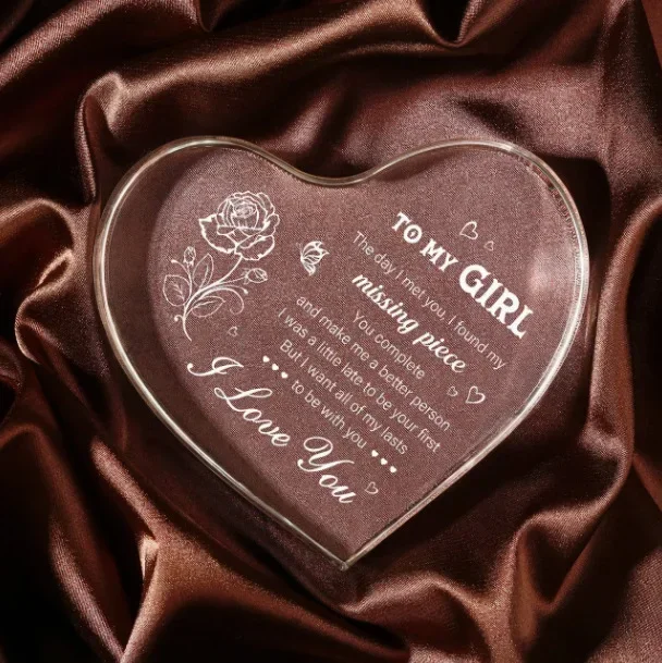 Laser Engraved Heart Acrylic Plaque Gift