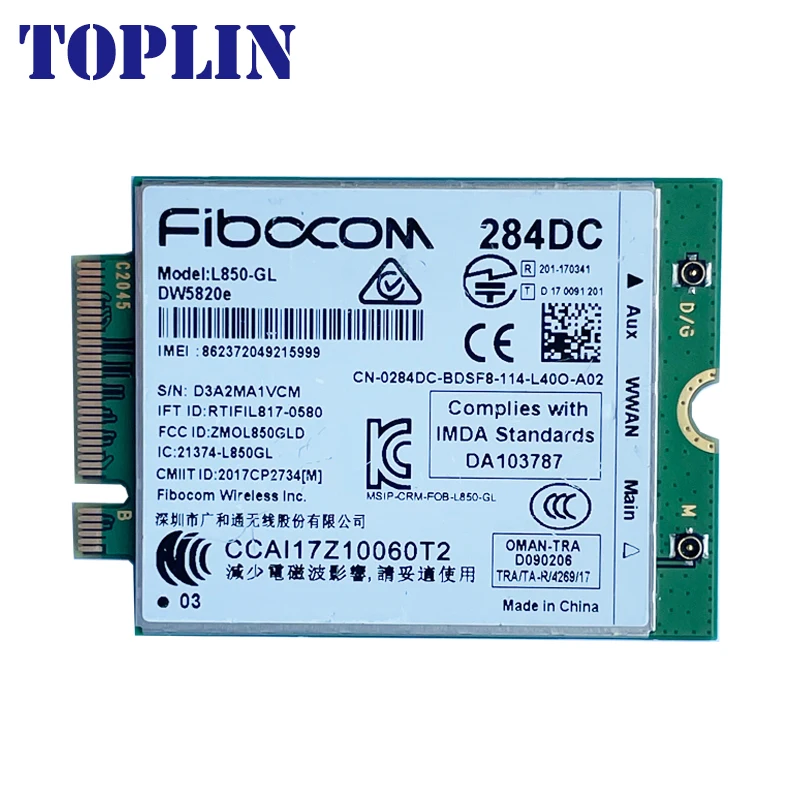 DW5820e Fibocom L850-GL LTE/WCDMA 4G WWAN Card Module 0284DC 284DC for dell laptop 3500 5400  Router