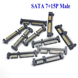 1PCS SATA 7+15P 22PIN Interface Socket SSD Solid State Drive Male Connector Seat Sinking Plate Patch Type