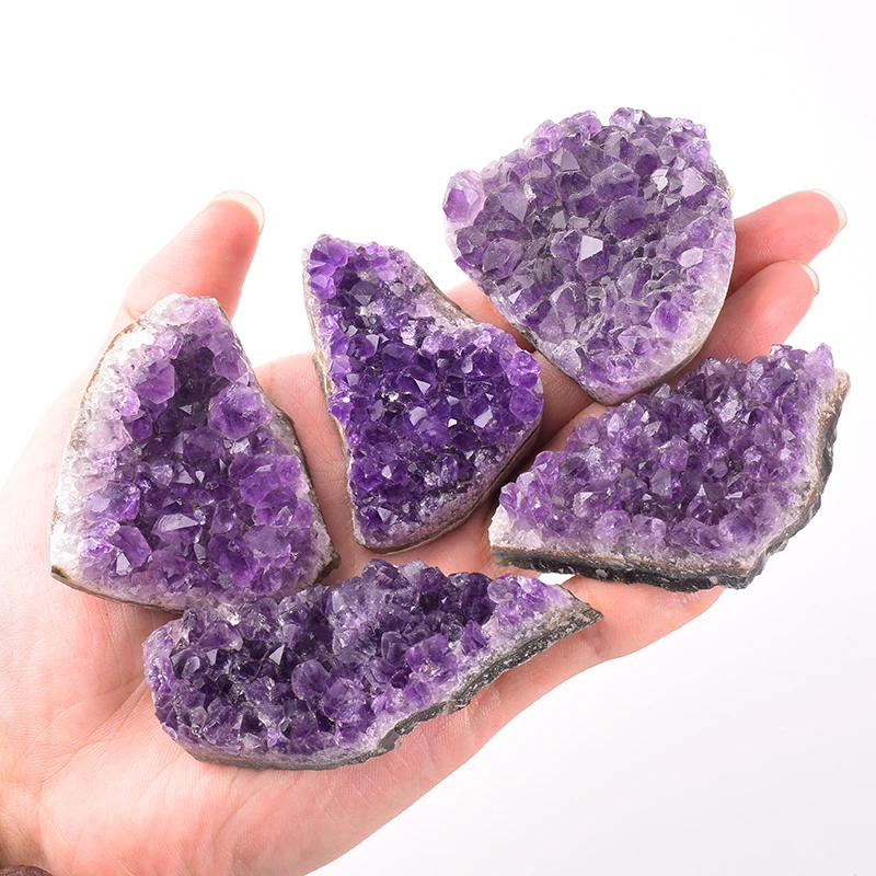 Natural Raw Amethyst Quartz Purple Crystal Cluster Healing Stones Specimen Home Decoration Crafts Decoration Ornament