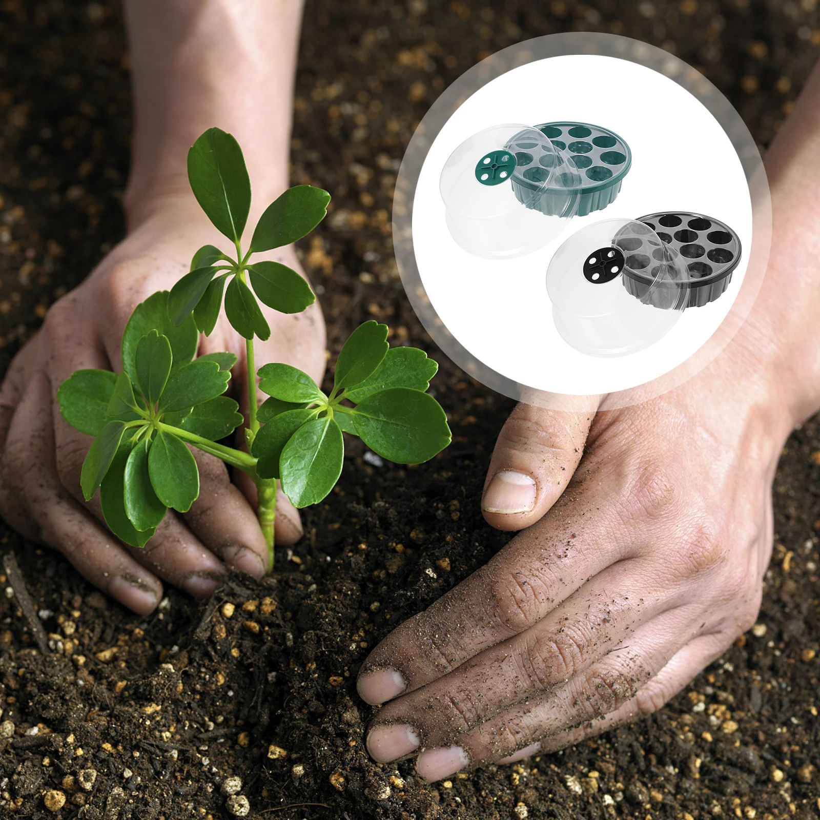 

2Pcs Planter Tray 13-Hole Plant Germination Trays Durable Plastic Easy to Clean Suitable for Various Plants Sowing Tray