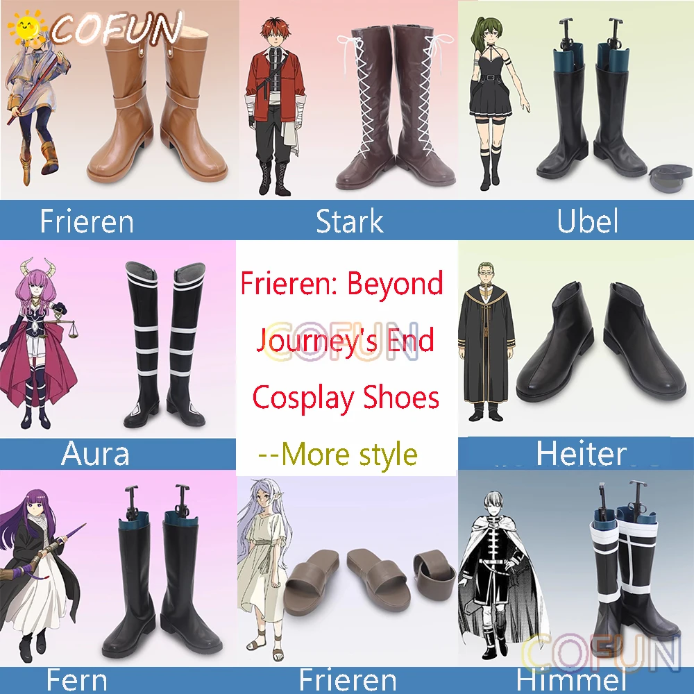 

COFUN [Customized] Frieren: Beyond Journey's End Stark Ubel Aura Fern Heiter Himmel Cosplay Shoes Halloween Boots Women Men