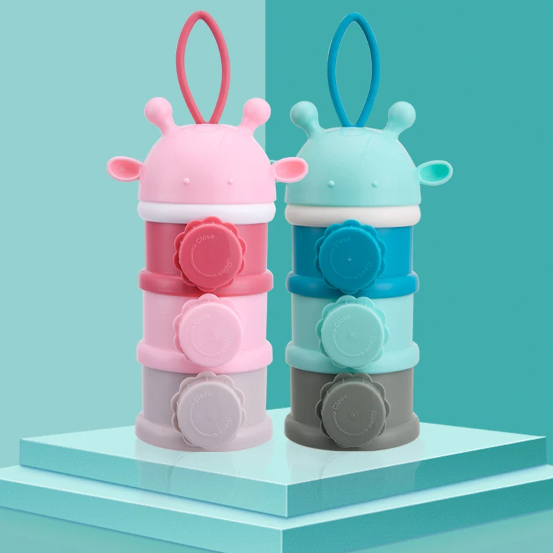 

3-слойная коробка для хранения, независимые многослойные отделения для сухого молока, коробка для хранения продуктов, контейнер для детского питания, подходящий для путешествий