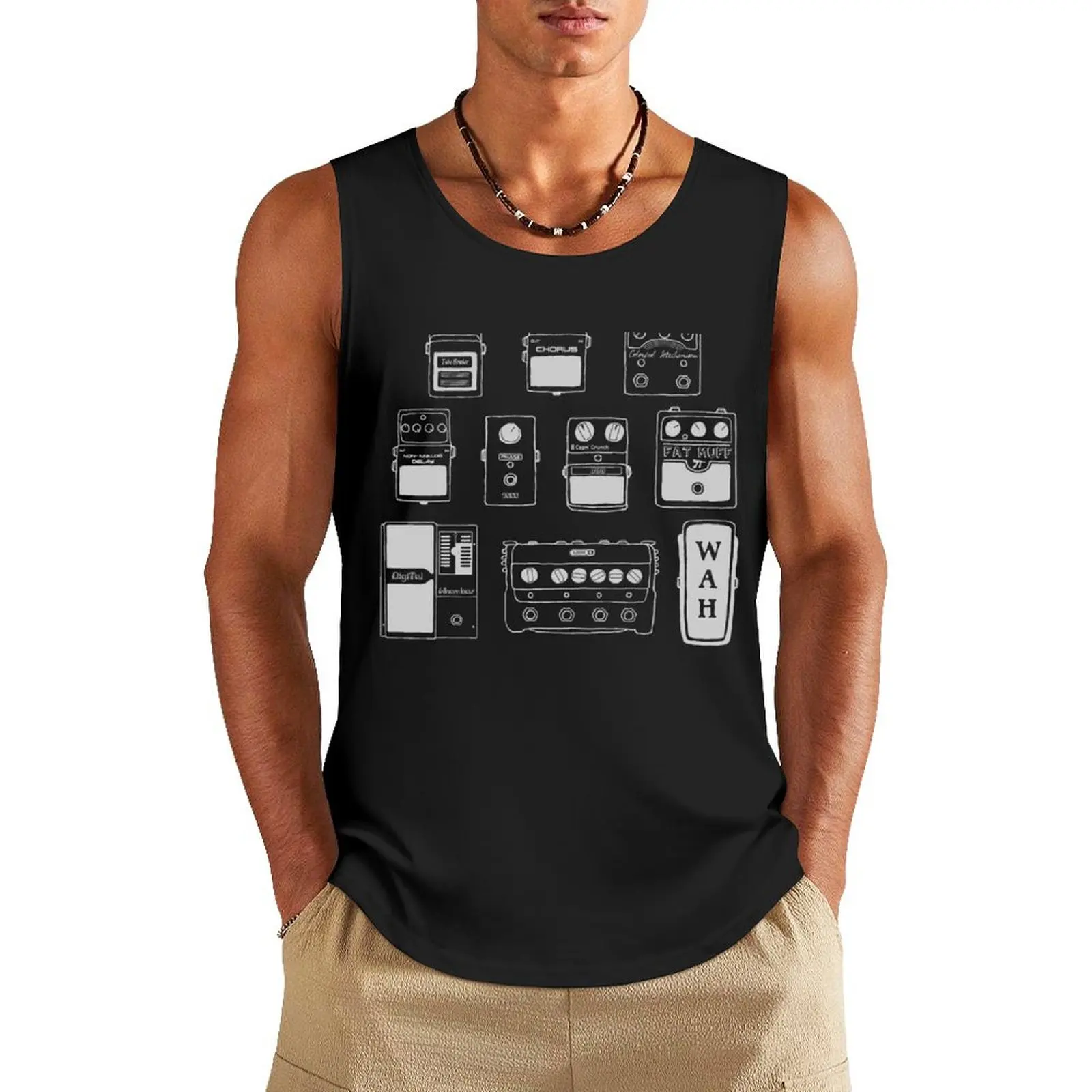 

Guitar Pedals Recording Studio Engineer Guitarist Gear Foot Effect Pedals Music Illustration Mug Sticker T-Shirt Etc... Tank Top