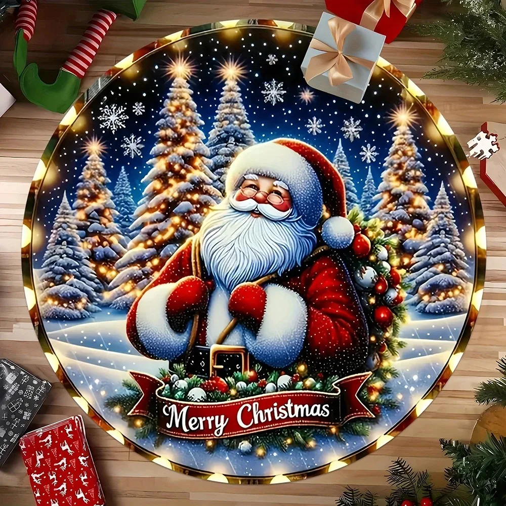 Christmas Round Rugs  Santa Claus Christmas Trees Decorative Rugs  and More—create A Dreamy Holiday Home New Year Home Decor