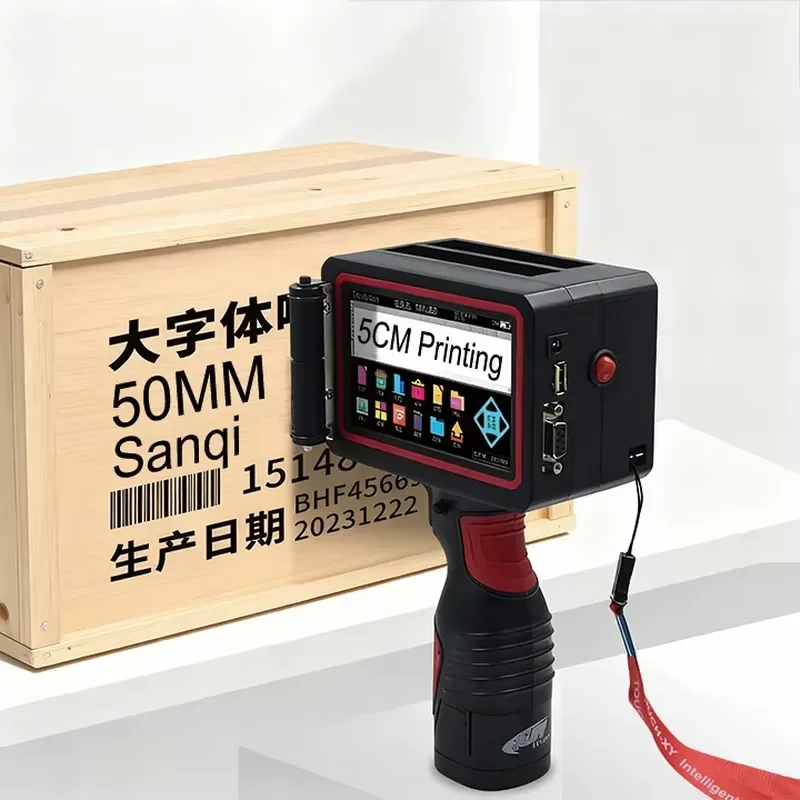 High Quality 50mm Portable Handheld Inkjet Printer Coding Machine for Expiry Date Batch logo Plastic Wooden Board Cartons