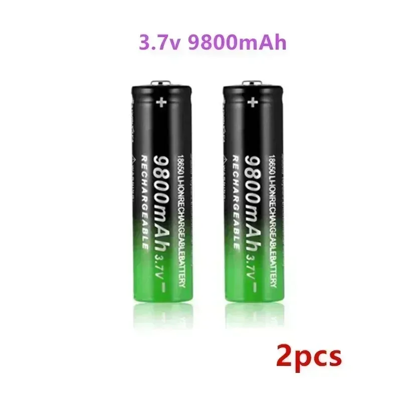 2026 New18650 Battery High Quality 9800mAh 3.7V 18650 Li-ion batteries Rechargeable Battery For Flashlight Torch +Charger
