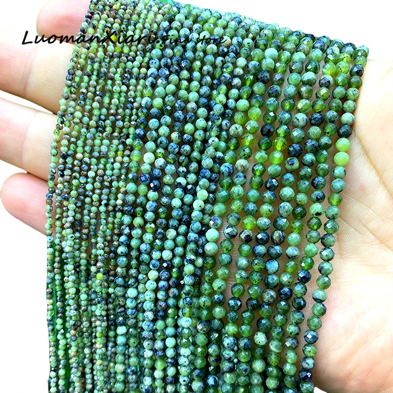 2 3 4MM Natural Stone Canada Green Jasper Loose Spacer Beads for Jewelry Making Diy Earrings Bracelets Charms Accessories 15''