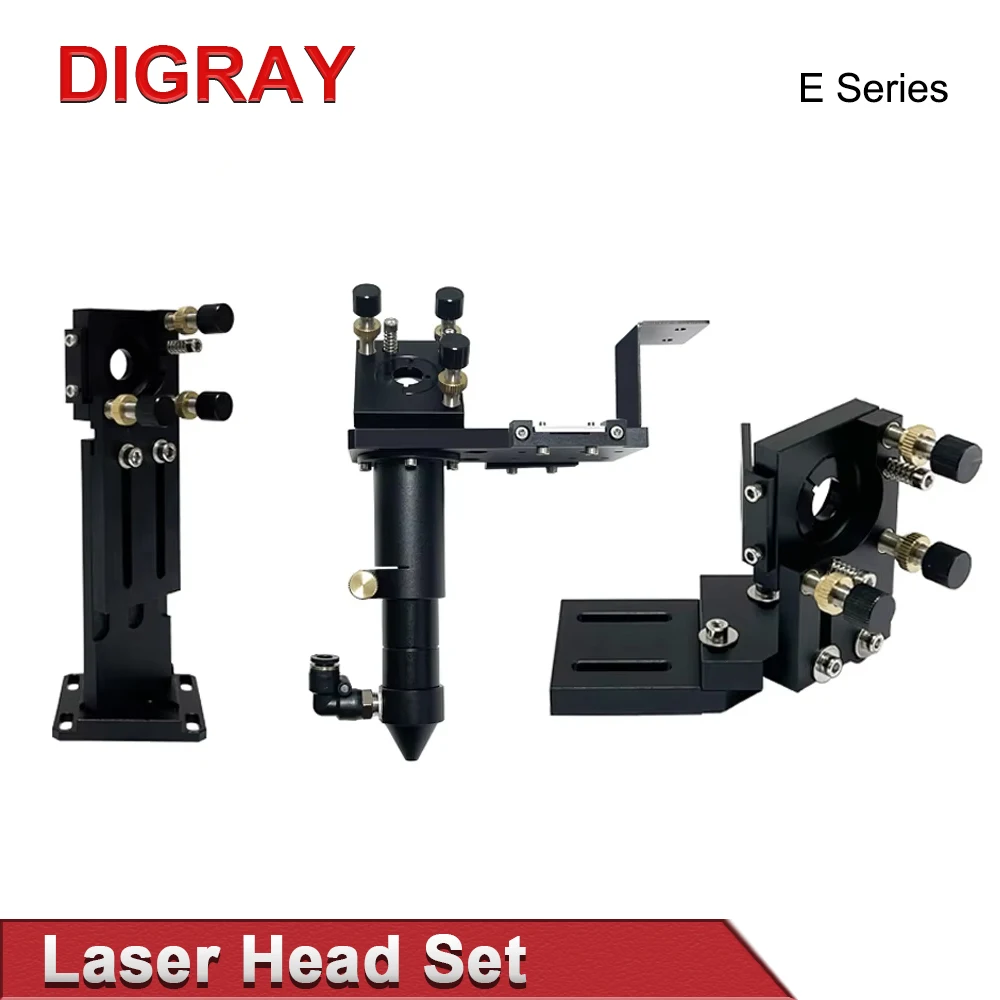 DIGRAY E Series Black CO2 Laser Head Set 1Pcs Focusing Lens 3pcs Silicon/Molybdenum Mirrors for Engraving Machine Parts