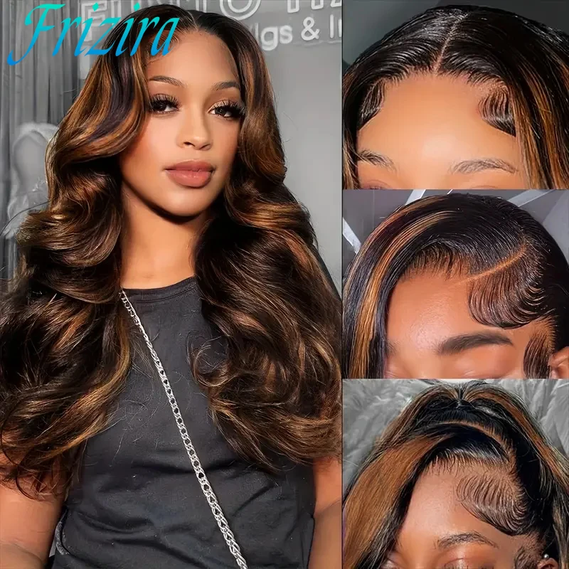 

p1b30 Highlight HD Lace Front Wig 13x6 Body Wave Human Hair Wigs Pre Plucked with Baby Hair 250% Density Colored Wigs Human Hair