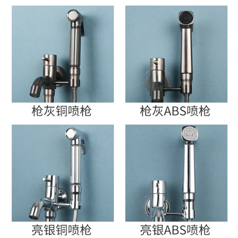 Bidet Shower Black Sprayer Wall Mounted Suit Toilet Mop Tap With Holder Bracket And Spring Hose Pvc Hose Bathroom Accessories