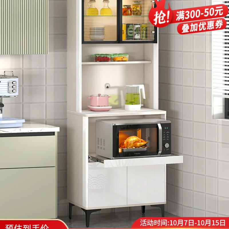 Multifunctional rock board dining cabinet, modern and minimalist kitchen, restaurant, microwave oven, storage cabinet,