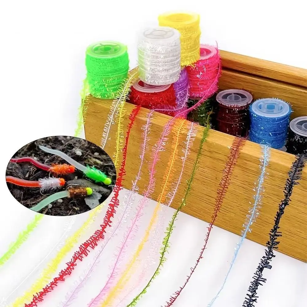 New 10mm Thickness Fly Tying Chenille Marabou Jig Ice Chenille Fly Tying Thread line Tying Lures Fishing Line Sea Fishing