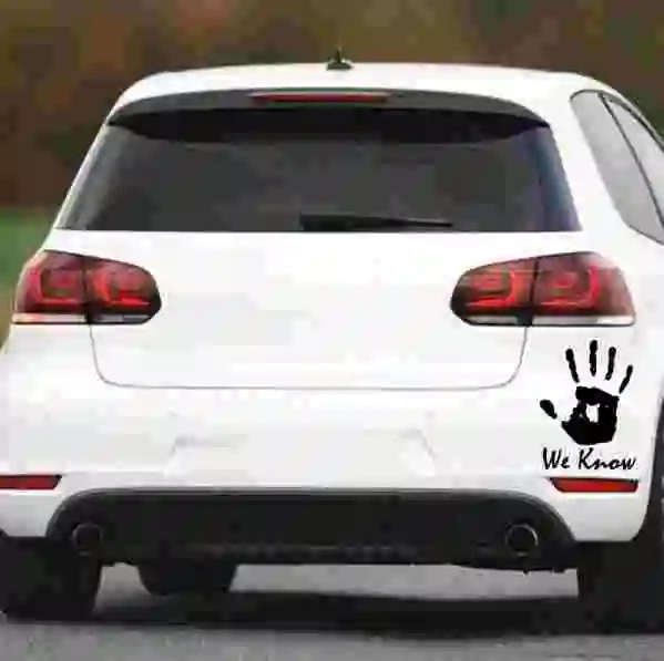 Auto Sticker Palm We Weten Stickers Pvc Decoratieve Auto Styling Auto Sticker Zwart Voor Golf Kia Mercedes Opel Vw Off road Camry