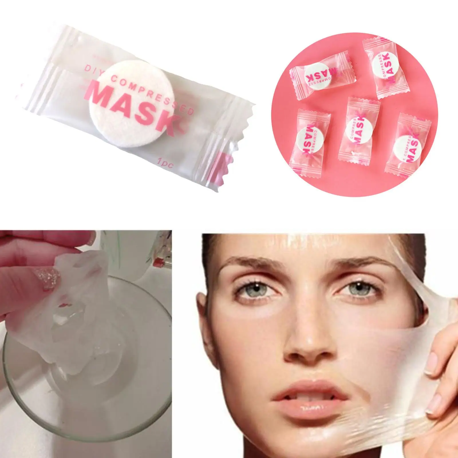 30/50 stücke Komprimierte Gesichtsmaske Tragbare Reise Vlies Gesichtsmaske Hautpflege Baumwolle Gewickelt Masken Papier Baumwolle Gesichts Handtuch – Detail 2