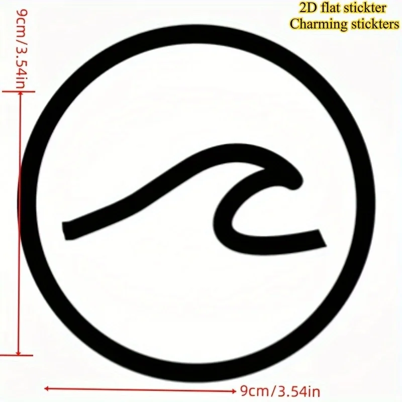 1pc 2D Flat Sun Wave Mountain Vinyl Stickers Waterproof Outdoor Decals For Camper Truck Car Window Decor
