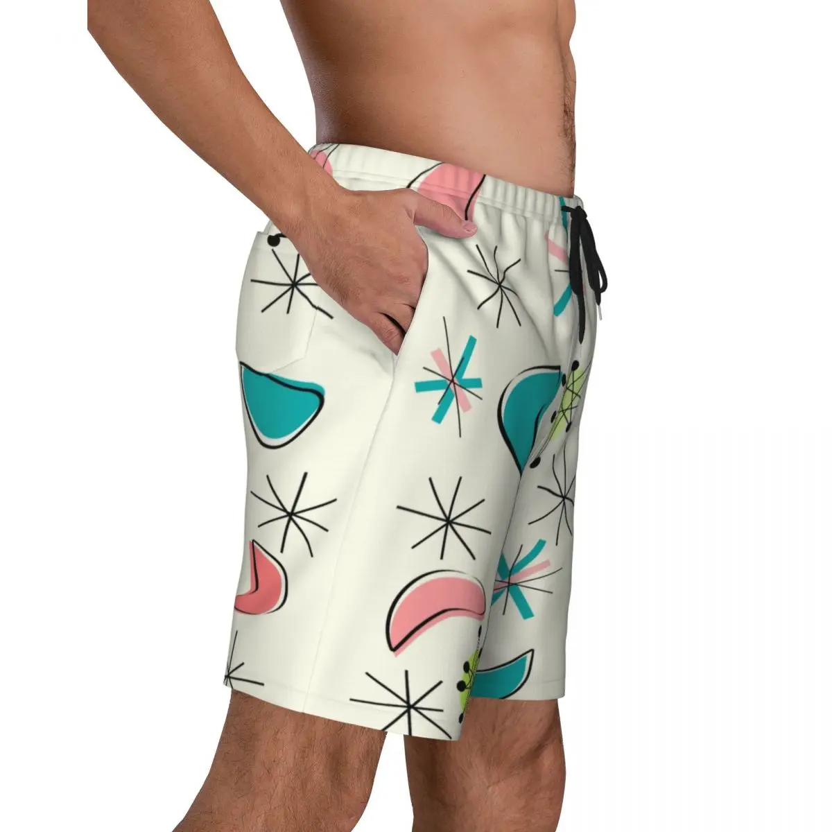 Aangepaste Boardshort Heren Snel Droog Strandkleding Boardshort Abstracte Geometrische Zwembroek Badpakken