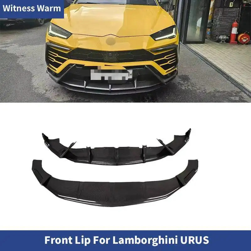 Dry Carbon Fiber Car Front Lip Bumper Spoiler Splitters for Lamborghini URUS 2018-2021