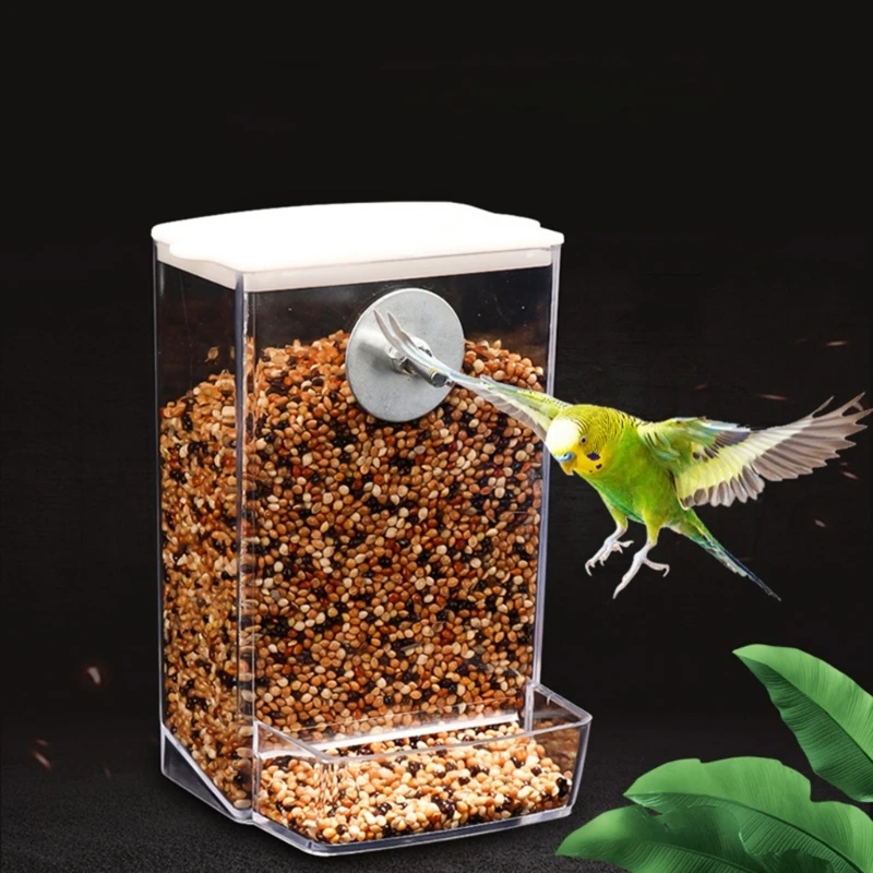 LXAF Bird Feeder Box for Parrots AntiSplash Birds Feeding Box for Small Medium Birds Bird Food Dispenser Birdcage Accessories