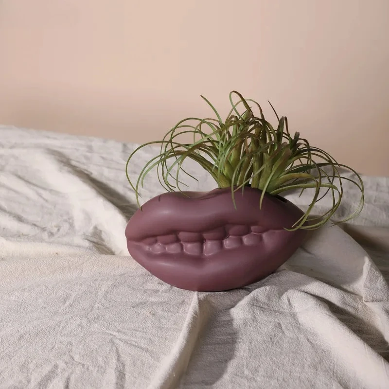 Human Facial Features Ceramic Vase Ear, Eyes, and Mouth Abstract Vases Table Decoration Flowers Arrangement Room Aesthetic Decor