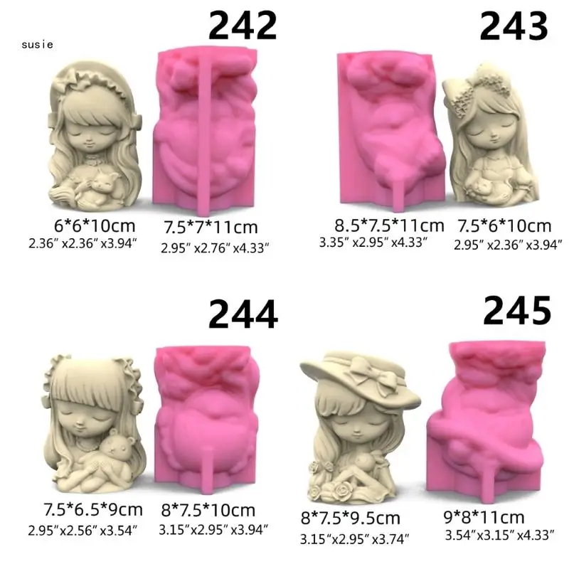 X7YA милый держатель для ручек для девочек, форма для цветочного горшка, формы для эпоксидной смолы, инструмент для изготовления