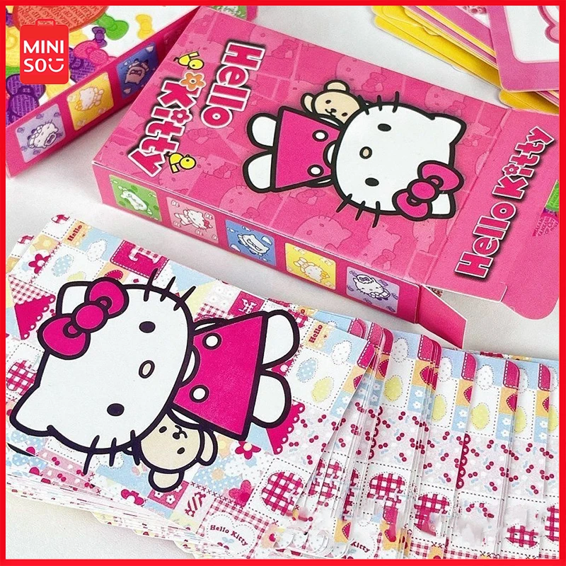 Kawaii Hello Kitty การ์ดเล่นเกมโต๊ะสำหรับปาร์ตี้ Sanrio การ์ดเกมมินิโซะสำหรับเล่นกีฬาสันทนาการใหม่หมากรุกเกมสำหรับครอบครัวการ์ดของขวัญวันหยุด