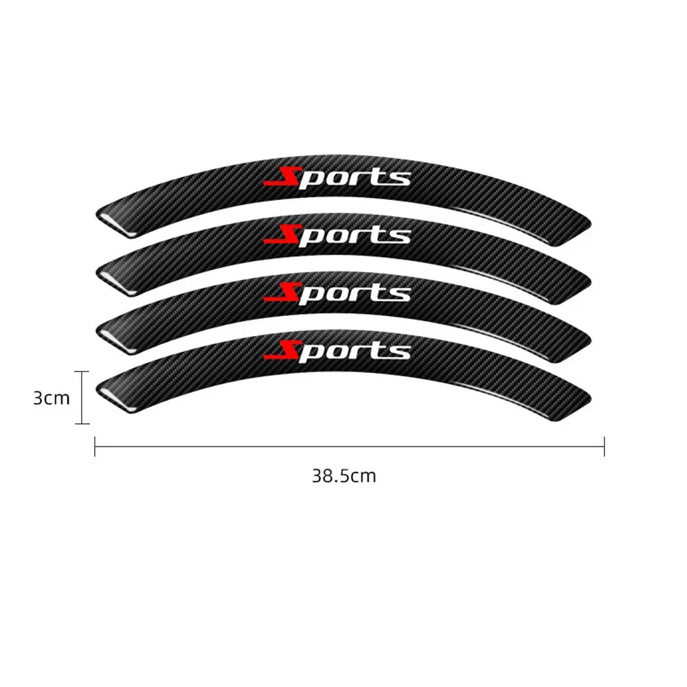 4 pezzi in fibra di carbonio ruota per auto sopracciglio Anti-collisione strisce adesive Decorative adesivo antigraffio decalcomania accessori