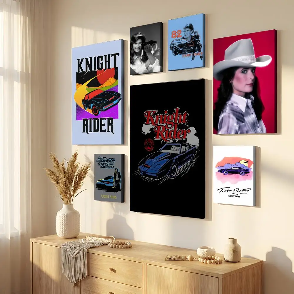 Cool K-Knight Rider Framed Wall Painting Canvas Wall Art Inner Frame Waterproof Home Decor For Living Room