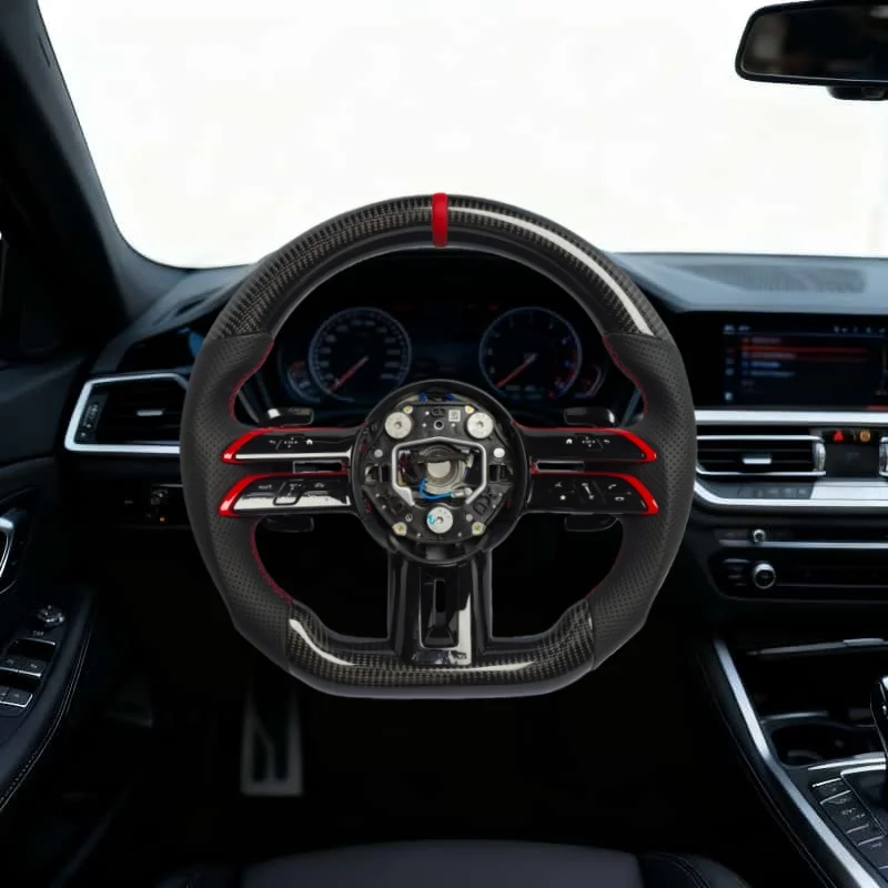

For Mercedes-Benz AMG W204 W205 W167 W213 W222 W207 W212 C209 C-Class E-Class Customized Car Leather Carbon Fiber Steering Wheel