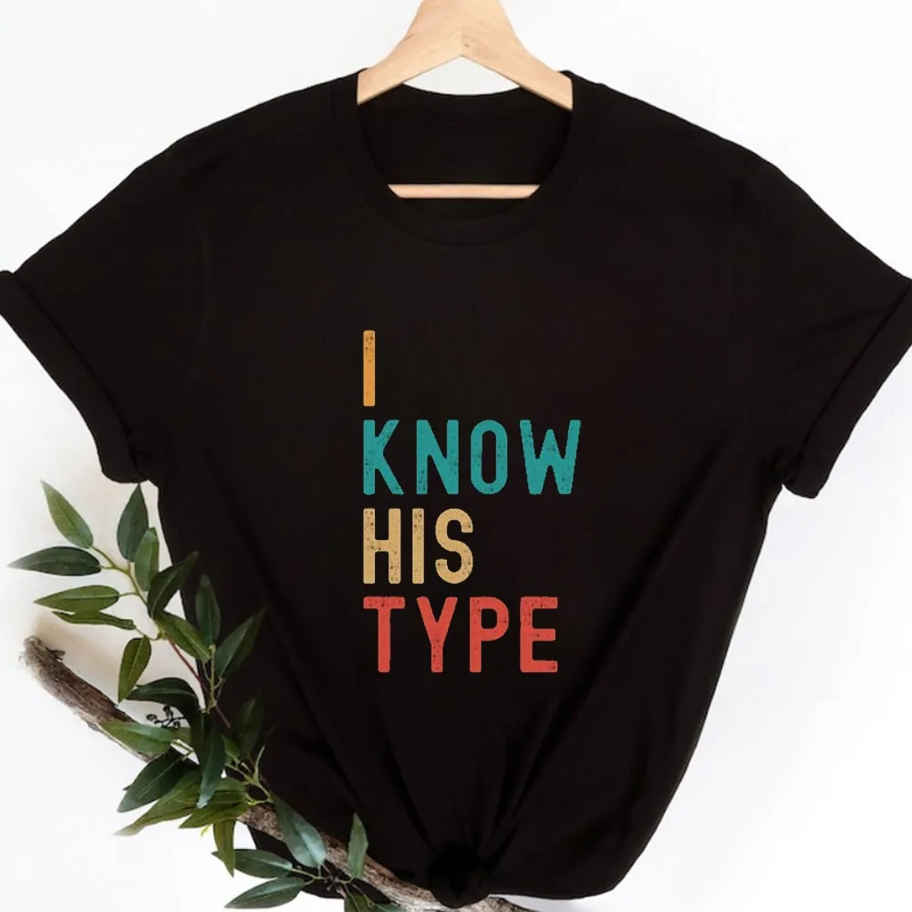 I Know His Type Kamala 2024 Summer Short Sleeve Tee Political Tshirt Vote Wife of President Kamala Harris Tshirt Tops