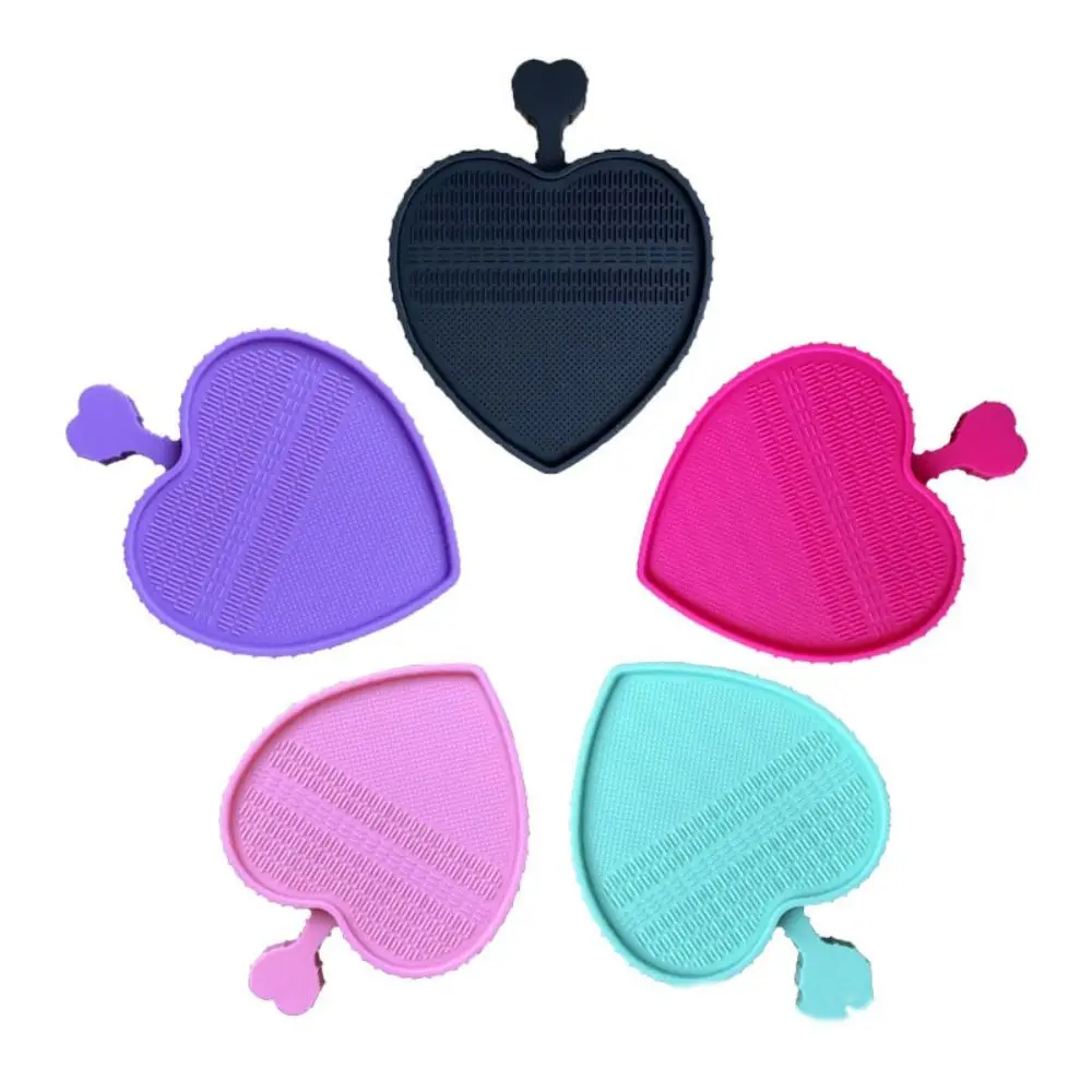 

Powder Puff Cleaning Makeup Brush Cleaner Silicone Soft Cosmetic Brush Cleaning Mat Brush Cleaning Tool Love Shaped