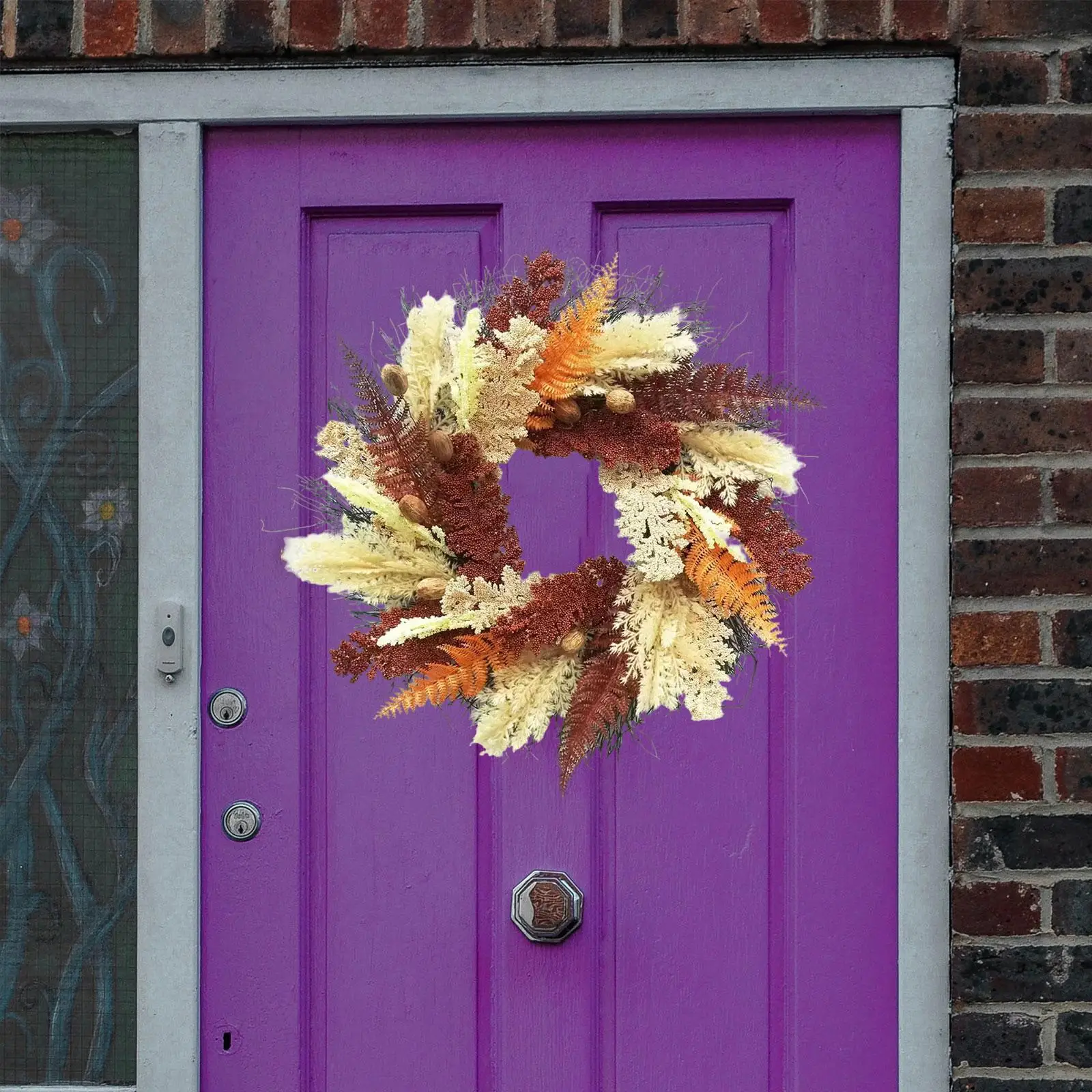 Artificial Wheat Ears Wreath Fall Wreath for Festival Wall Thanksgiving Day