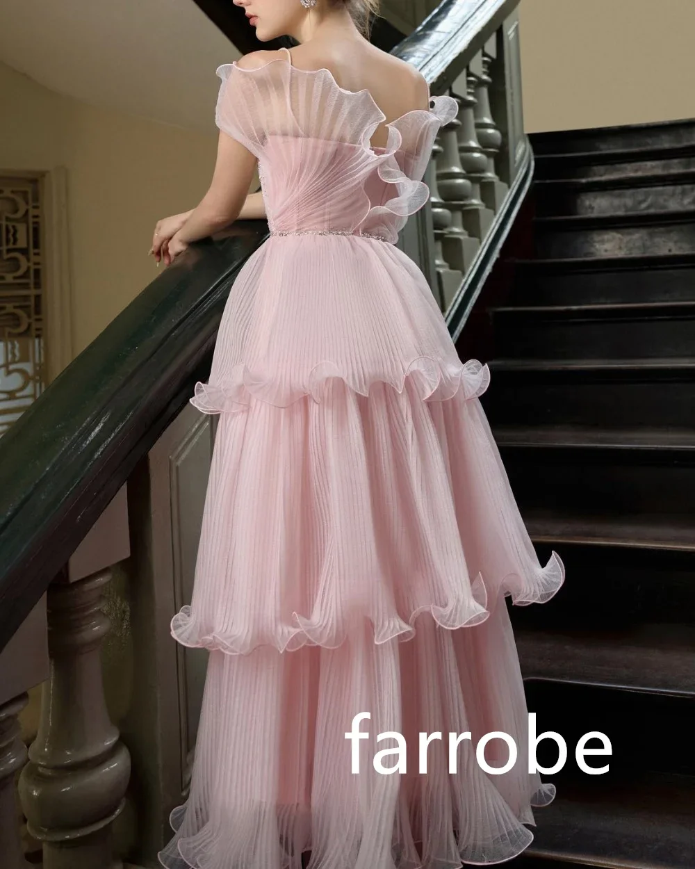 Maßgeschneiderte, lässige Chiffon-Falten, abgestufte A-Linie, Spaghettiträger, Midi-Kleider, Abendkleider, klassisch, exquisit, moderner Stil, Pastro