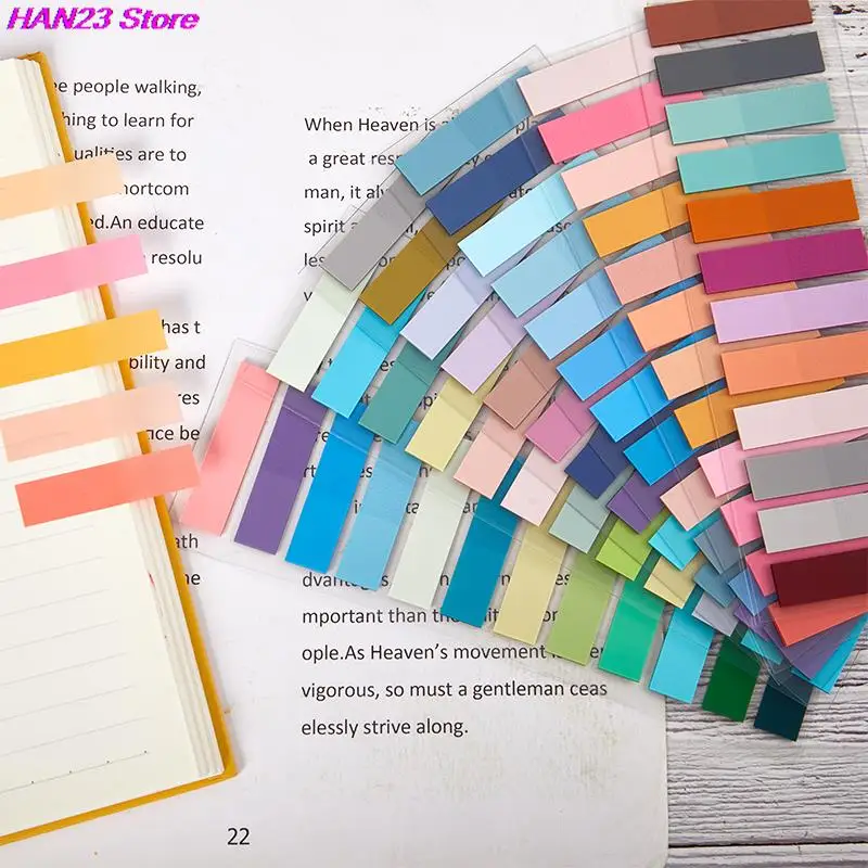 New 1set Transparent Fluorescent Index Tabs PET Sticky Note For Page Marker Planner Stickers Office School Students Supplies