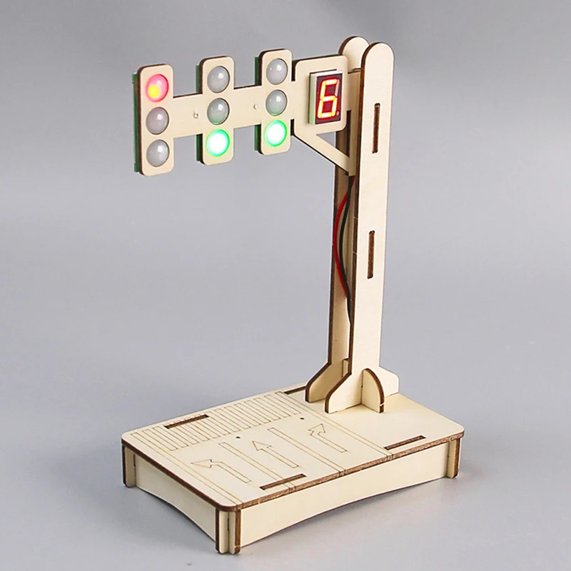 

1 Set Diy Science Traffic Lights For Kids Educational Tool Student Kit Traffic Signal Toy Assembled Light Model Material Package