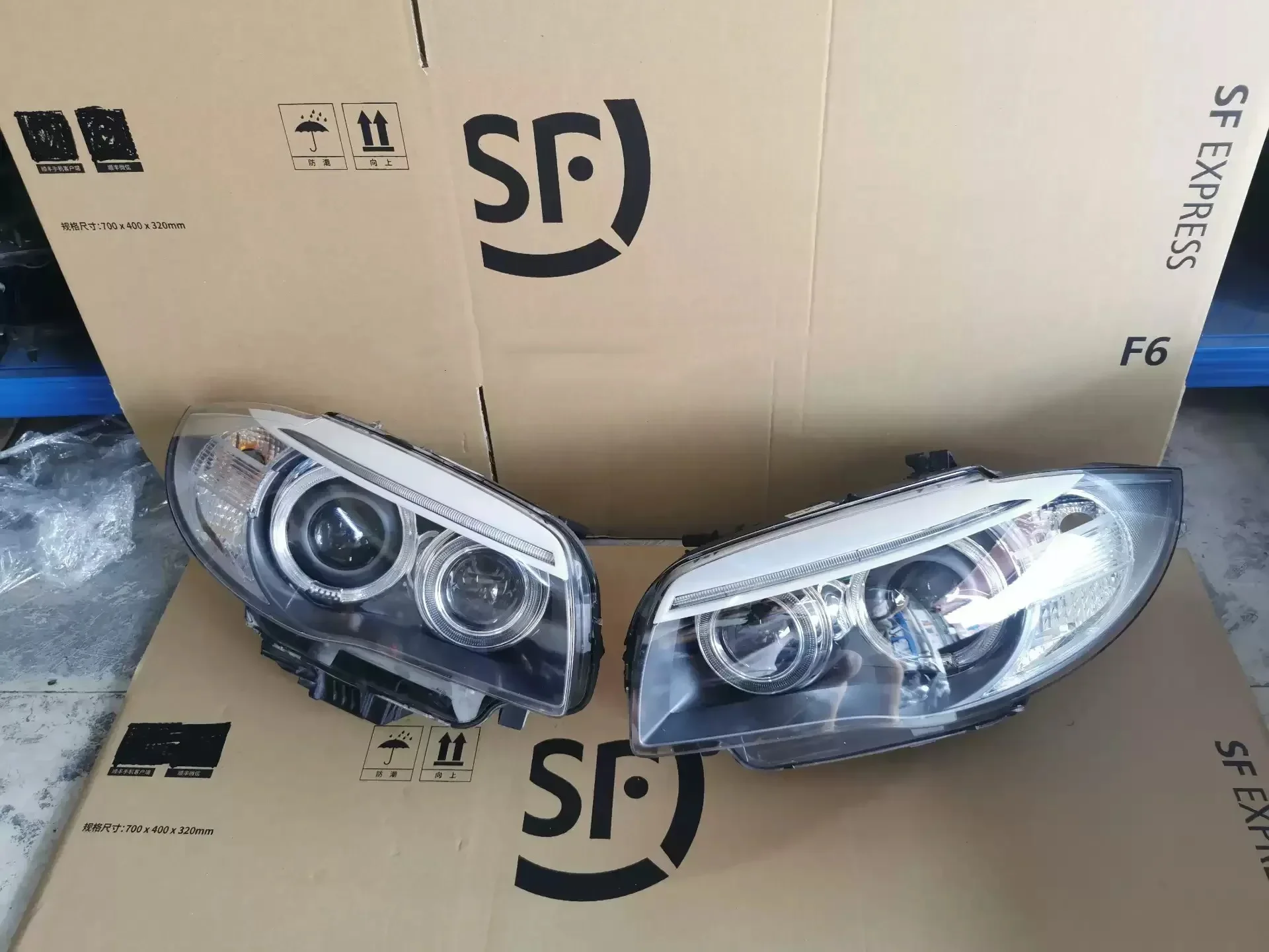 Car Front Headlight for BMW E88 Daytime Running DRL Head lamp Low High Beam Angel eyes