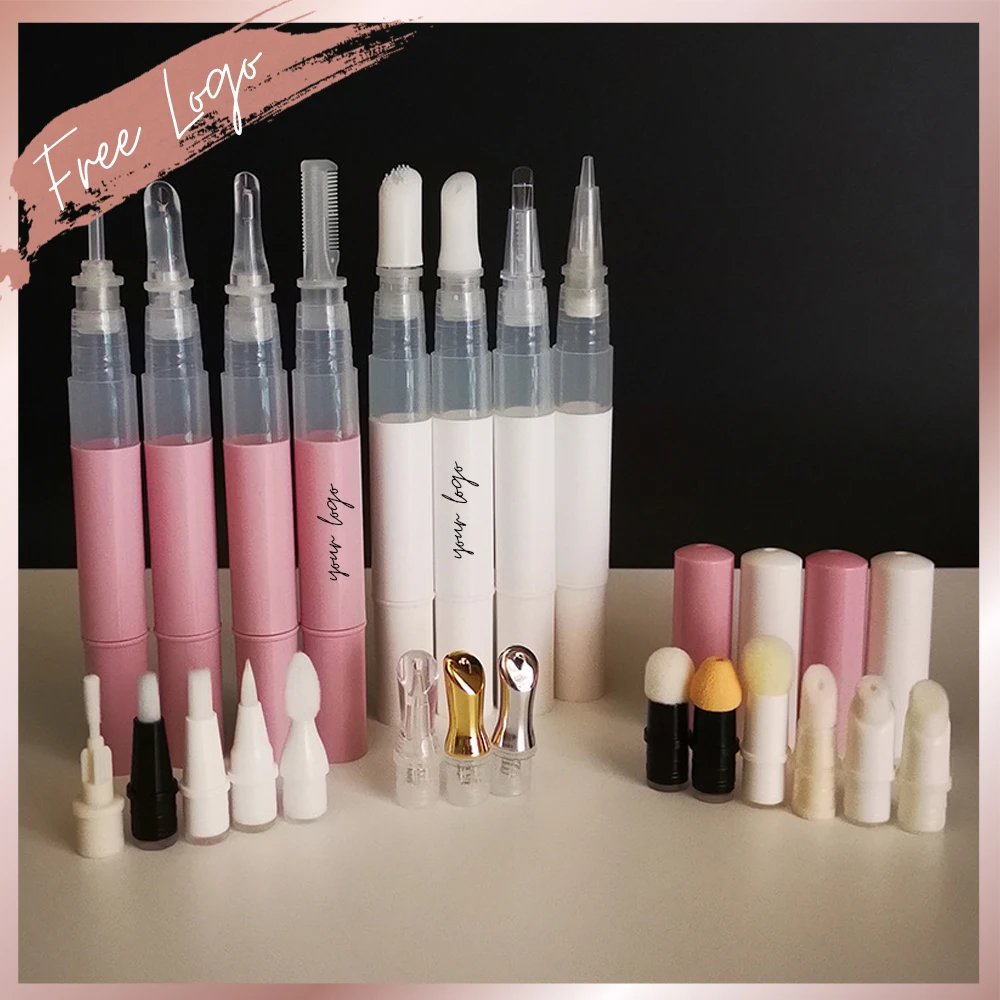 Empty Twist Pen with Brush Custom Logo Fillable Bottle Cosmetic Container Nail Polish Tube for Balm Nail Art Paint Oil Travel