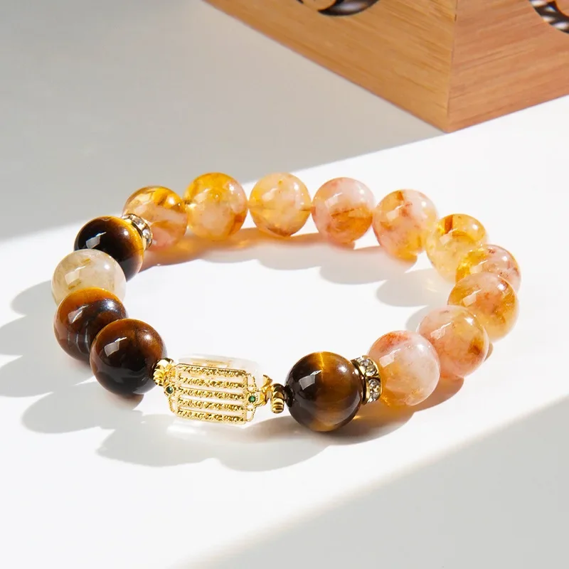 

Natural Yellow Tower Crystal, Golden Tiger Eye Bracelet, Light Luxury Fashion Lucky Bracelet, Gift