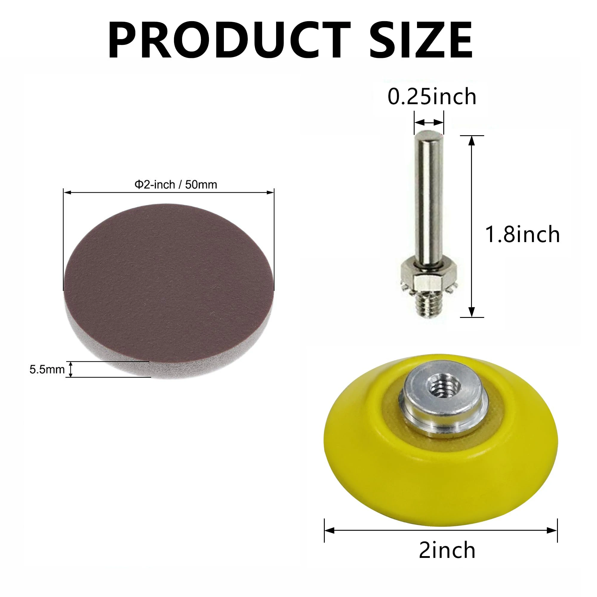 2 Inch Wet Dry Sponge Sandpaper 1/30/31 Pcs with 1/4” Shank 150-1500 Grit for Drill Sanding Grinder Rotary Tools Polishing