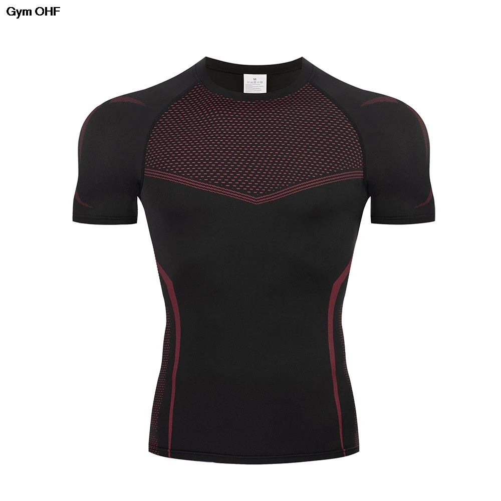 Men's Compression Short Sleeve T-Shirt Tribal Print Workout Tops Breathable Quick Dry Athletic Base Layer For Gym Training Tops