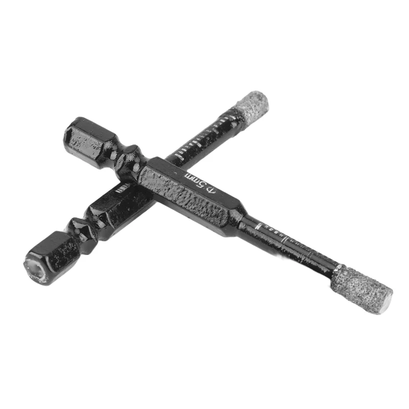 Broca de diamante en seco para azulejos de cerámica, mármol, granito, vástago Hexagonal de cambio rápido, broca para agujeros de piedra (5Mm), 2 uds.