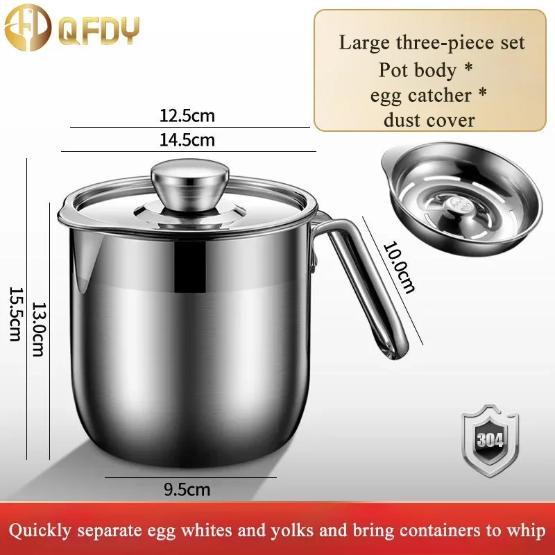 

304 stainless steel egg separator with bucket, egg white separation, egg beater, baby food pot, Multifunctional filter bowl