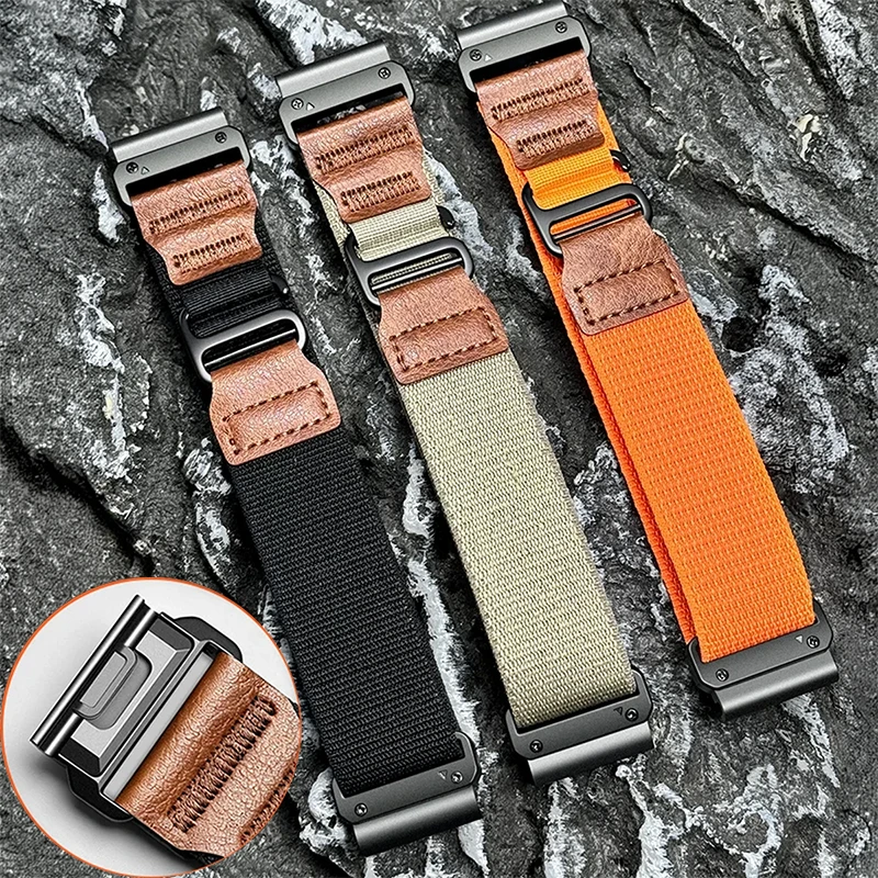 Quick Fit 26mm 22mm 20mm Strap for Garmin Tactix 8 Fenix 8 43/47/51mm 7 Pro 7S 7X 6S 6X 6 Nylon Bracelet Forerunner 965 955 Band