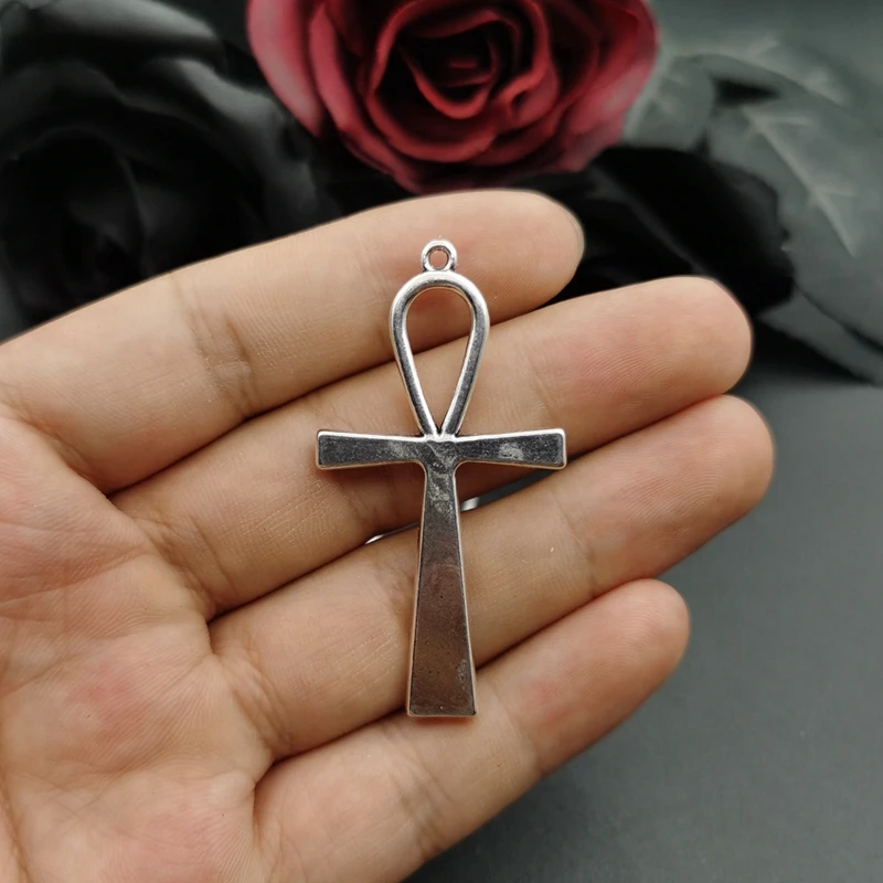 5pcs 54*28mm Antique Silver Ankh Cross Pendant Cross Egyptian Ankh Life Symbol Pendants DIY Handmade Crafts Jewelry Accessories