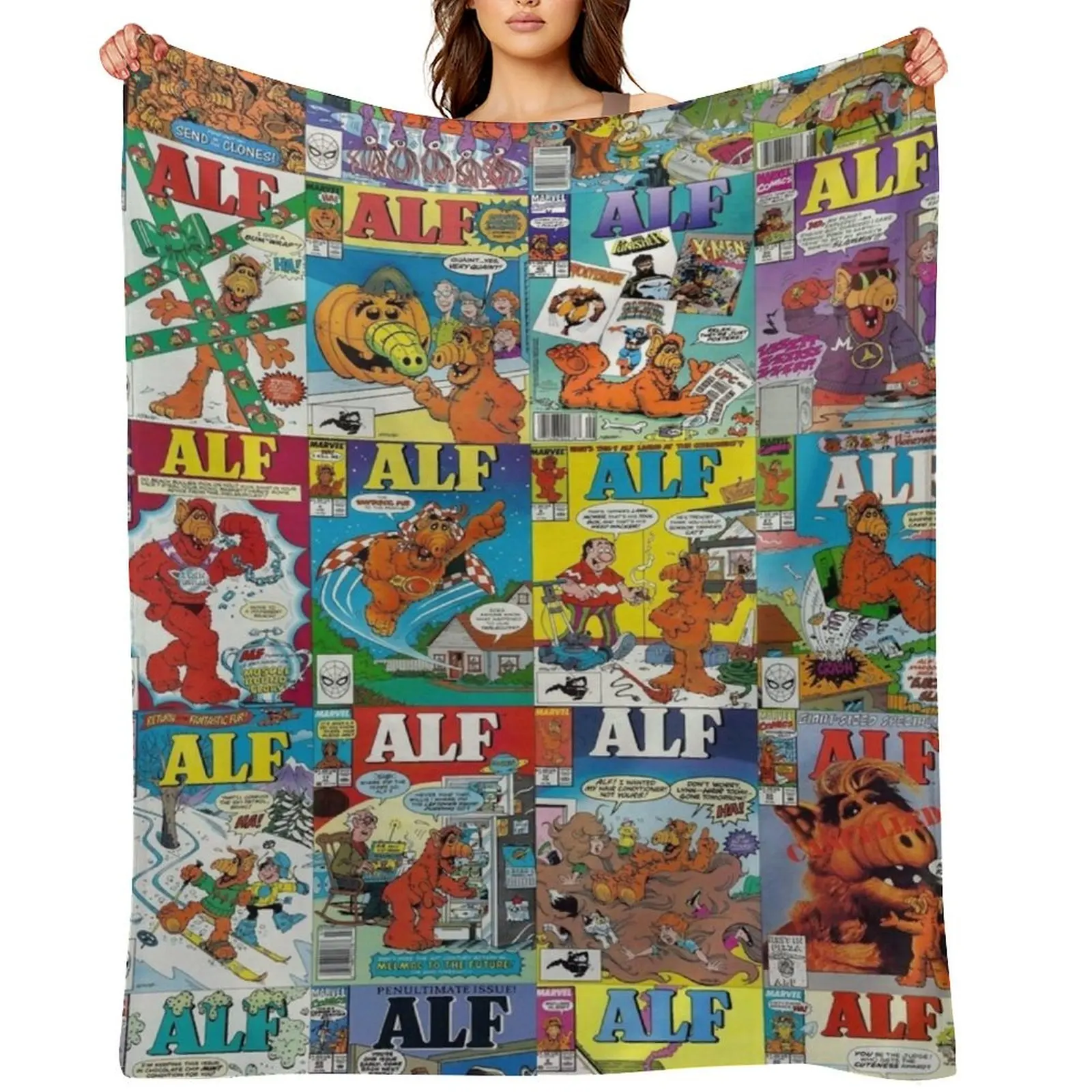

Alf Throw Blanket Decorative Beds Travel Tourist Soft Plush Plaid Blankets