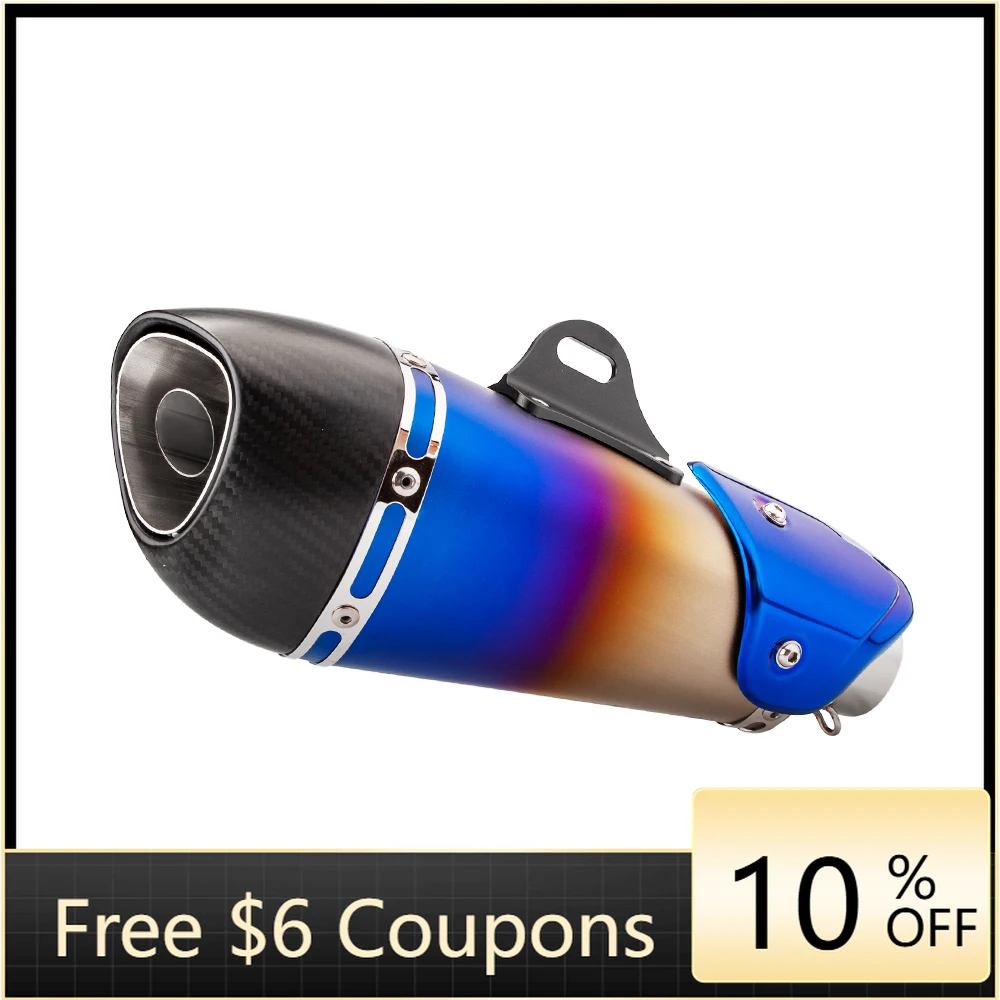 

STLF Universal 51MM Motorcycle Exhaust Pipe Universal Exhaust Muffler Yoshimura Alpha S1 Carbon Fiber for Z900 MT09 FZ6 G310GS