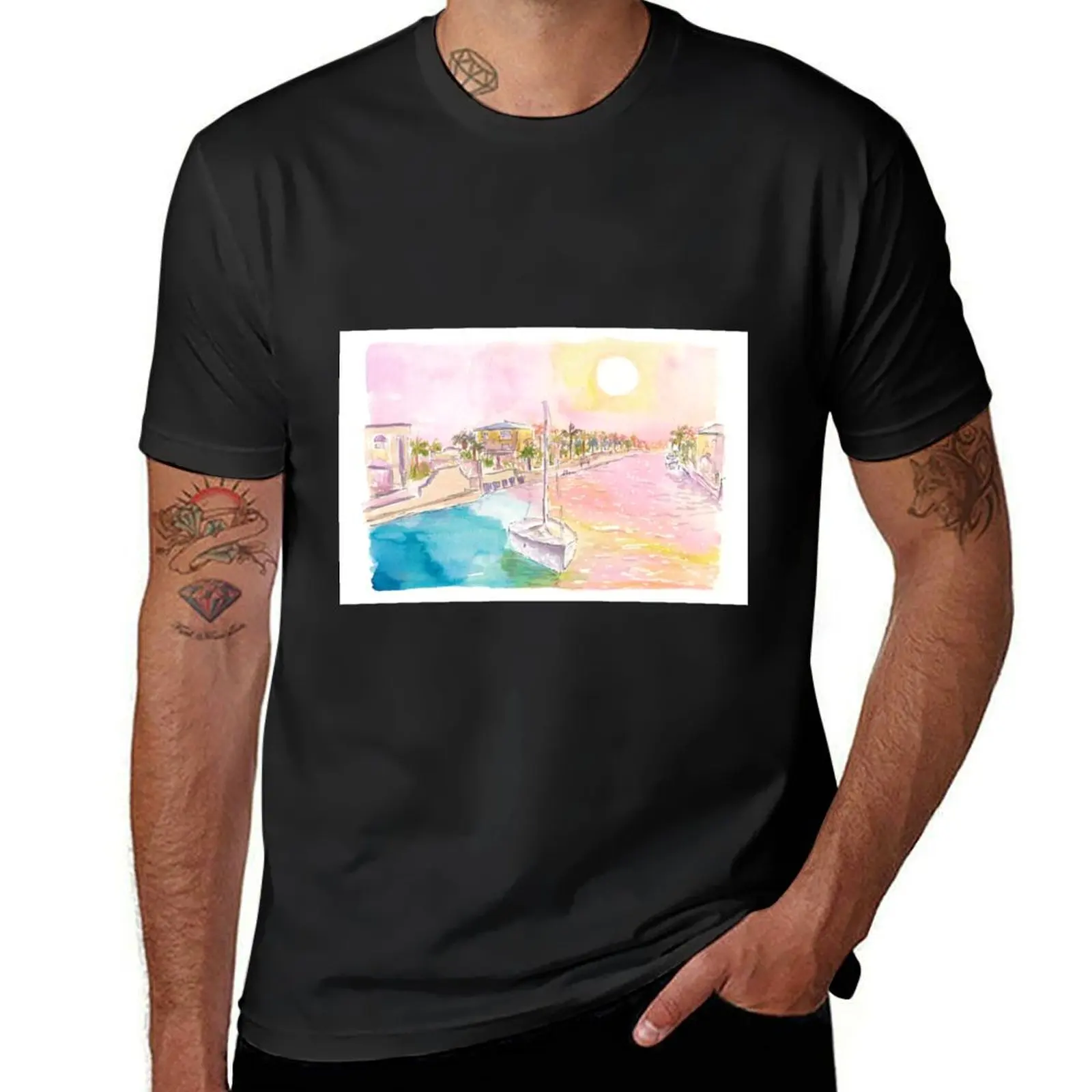 Sailing the Keys at Sunset from Key Largo Marina T-Shirt boys whites customizeds quick drying slim fit t shirts for men